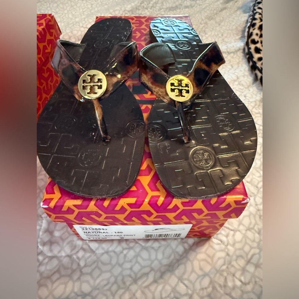 Tory Burch Leopard Print Thora Sandals